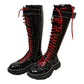 Alexander McQueen Women's Tread Slick Knee-high Boot in Black/Red