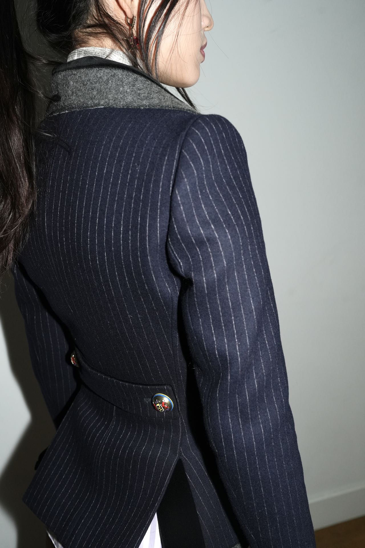 Balenciaga AW2007/8 Runway Navy Wool Tailored Women's Blazer Jacket