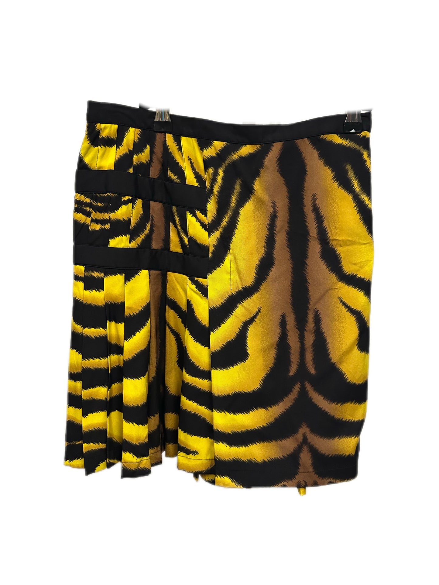 Versace 2004 Runway Tiger Print Pleated Skirt