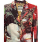 Moschino Couture 90s Runway Colorful Human Print Blazer Jacket