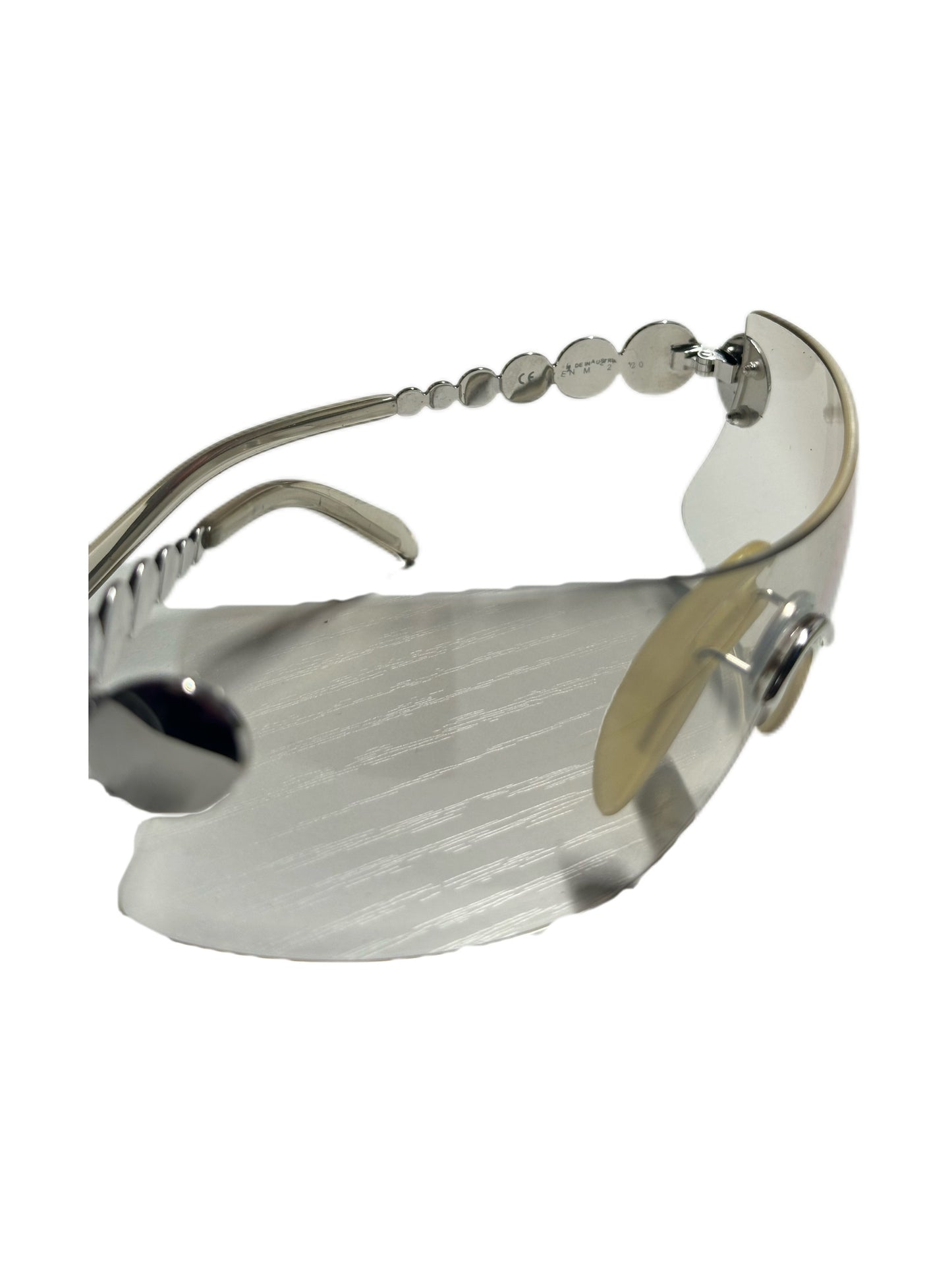 Christian Dior by John Galliano Y2K Futuristic Cyber Silver Sunglasses