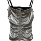 Dolce & Gabanna Y2K Runway Silver Jersey Corset