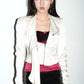 Haider Ackermann White Satin Asymetrical Tailored Jacket