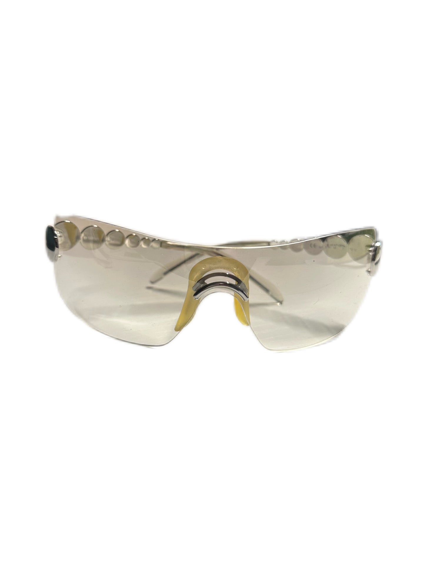 Christian Dior by John Galliano Y2K Futuristic Cyber Silver Sunglasses