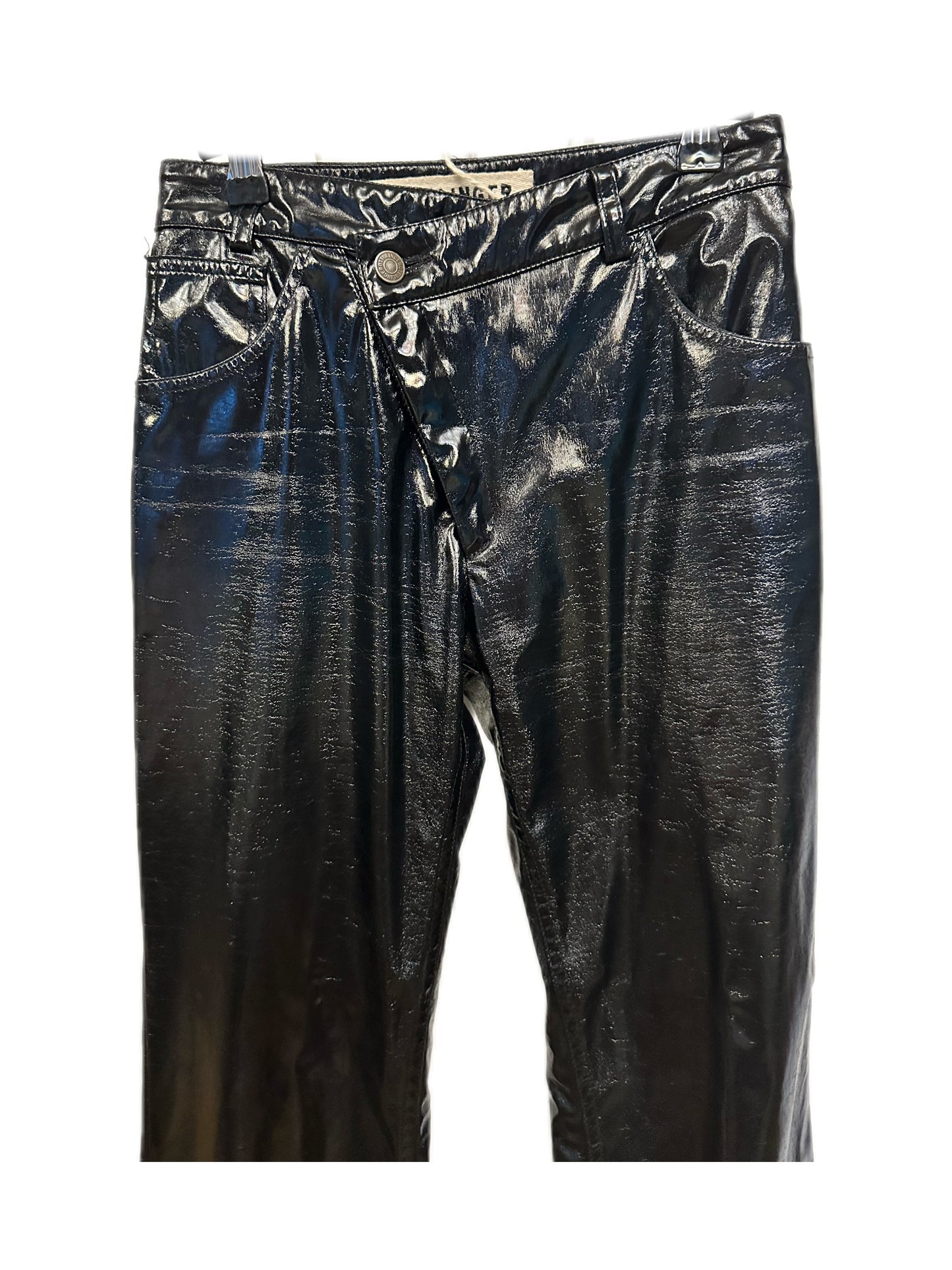 Ottolinger Black Shiny Surface Punk Drape Trousers