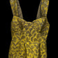 Prada Gold Pettern Luxury Textile Elegant A-Line Dress