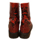 Marni Red Snake Print Leather Ankle Boots