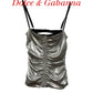 Dolce & Gabanna Y2K Runway Silver Jersey Corset