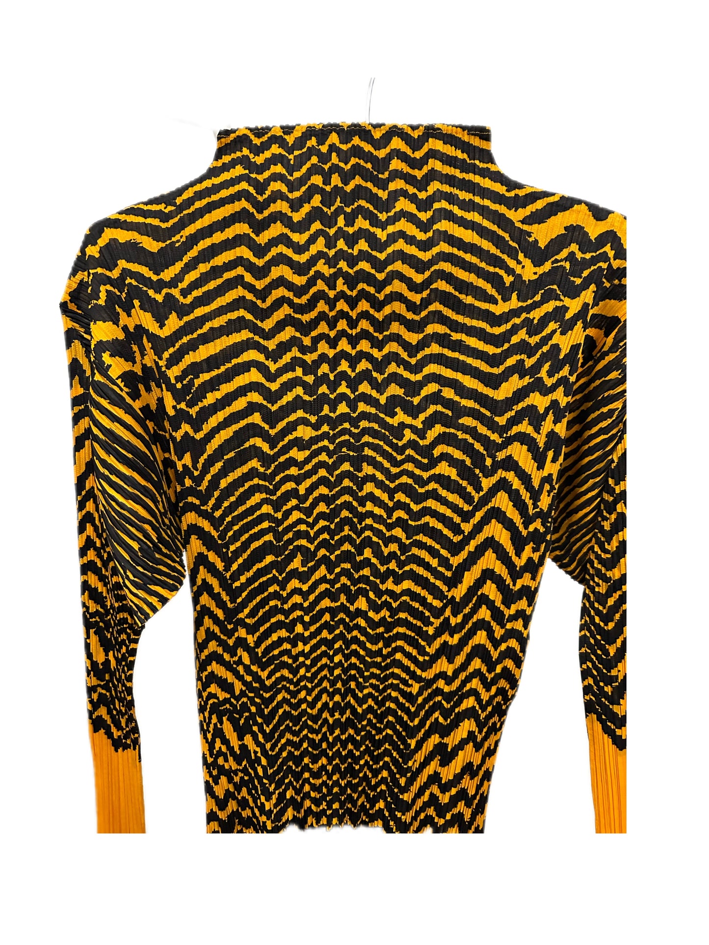 Issey Miyaka  Pleats Please 90s Vintage Tiger Print Long Sleeve Top