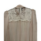 Dolce & Gabanna White Silk See-Through Lace Blouse