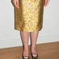 Prada Gold Pettern Luxury Textile Elegant A-Line Dress