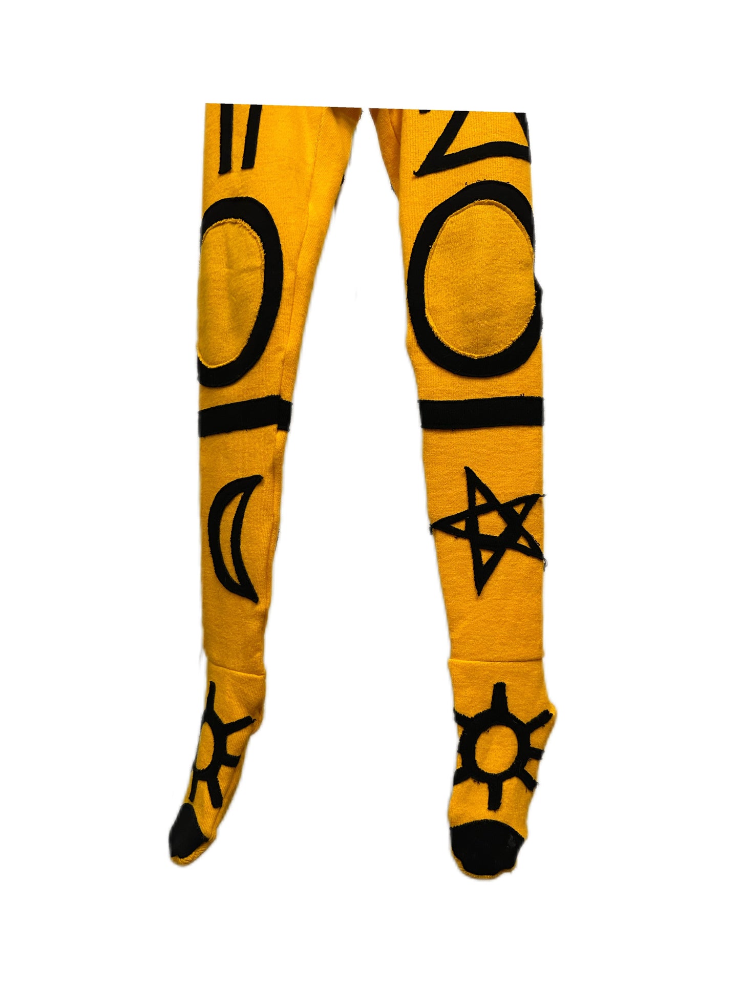 Charles Jeffrey Loverboy Knitted Symbol Yellow and Black Leggings