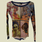 Jean Paul Gaultier Soleil SS 2002 Vintage “Portraits” Faces Mesh Top