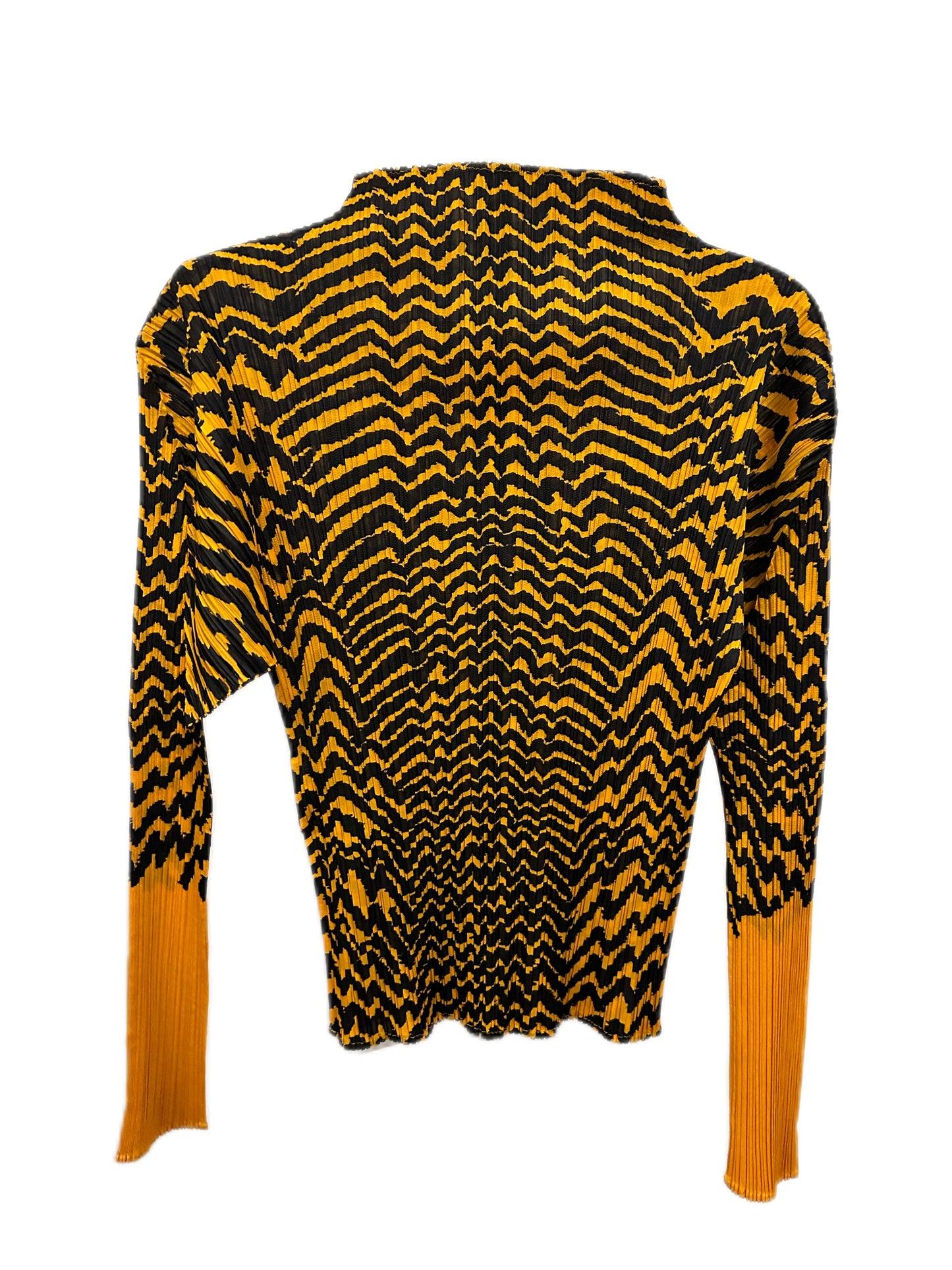 Issey Miyaka  Pleats Please 90s Vintage Tiger Print Long Sleeve Top