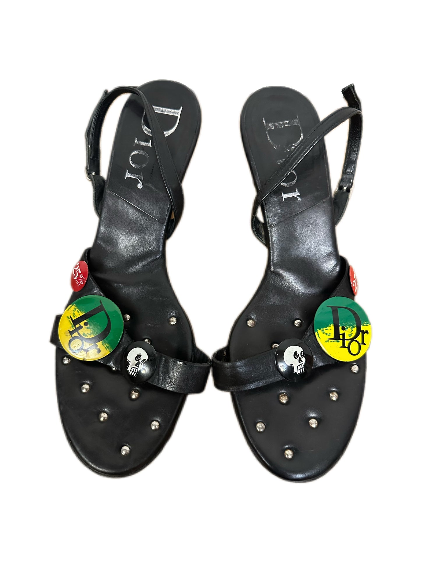 Christian Dior by John Galliano Y2K Punk Black Heels Sandals