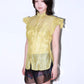 Jean Paul Gaultier Green Ruffles Short Sleeve Blouse