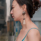 Independent Designer Silver fringe Metal Earrings