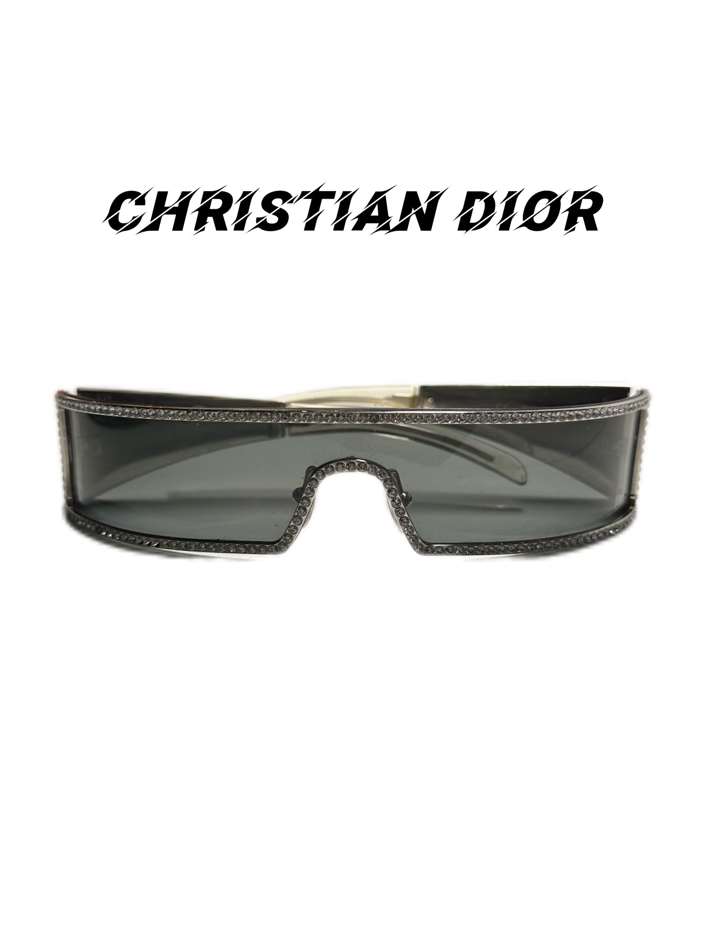 Christian Dior by John Galliano SWAROVSKI  Limited Edition silver Y2K punk sunglasses