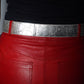 Christian Dior Silver Monogram Embossed Y2K Leather Belt