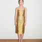 Prada Gold Pettern Luxury Textile Elegant A-Line Dress