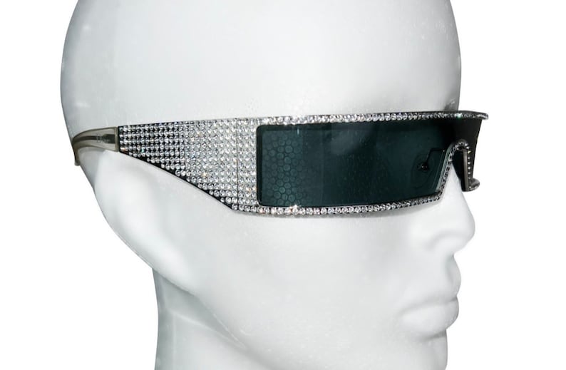 Christian Dior by John Galliano SWAROVSKI  Limited Edition silver Y2K punk sunglasses