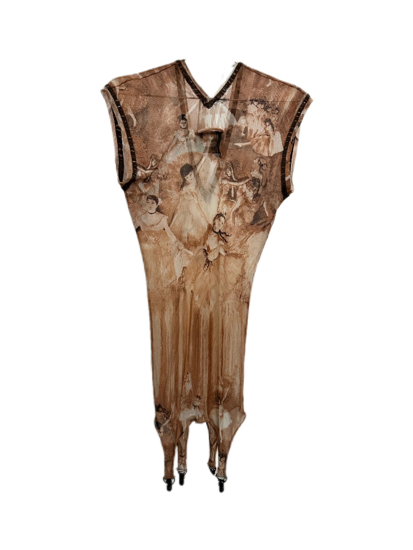 Jean Paul Gaultier Vintage Ballerina Print Mesh Tank Top Dress