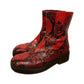 Marni Red Snake Print Leather Ankle Boots