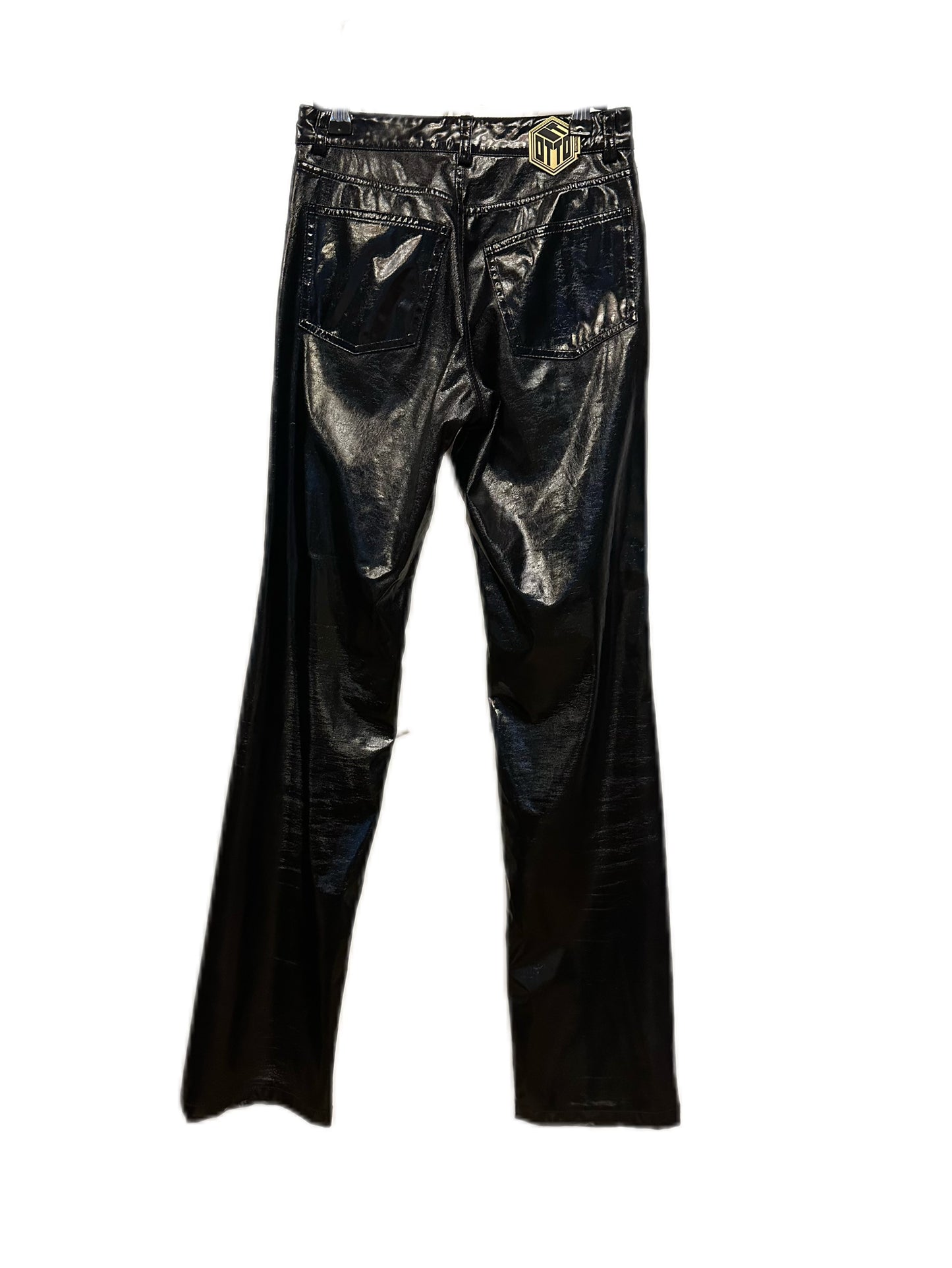 Ottolinger Black Shiny Surface Punk Drape Trousers