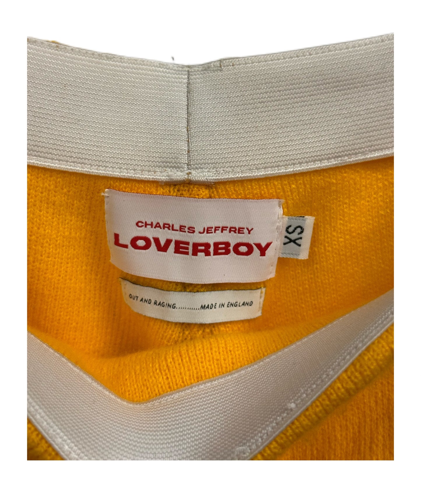 Charles Jeffrey Loverboy Knitted Symbol Yellow and Black Leggings