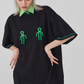 OVER RANGE Green Alien Rope FIgure Black T-shirt