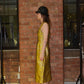 Prada Gold Pettern Luxury Textile Elegant A-Line Dress