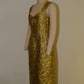 Prada Gold Pettern Luxury Textile Elegant A-Line Dress