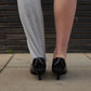 Prada Vintage 90s Black Sporty Pointy Heels