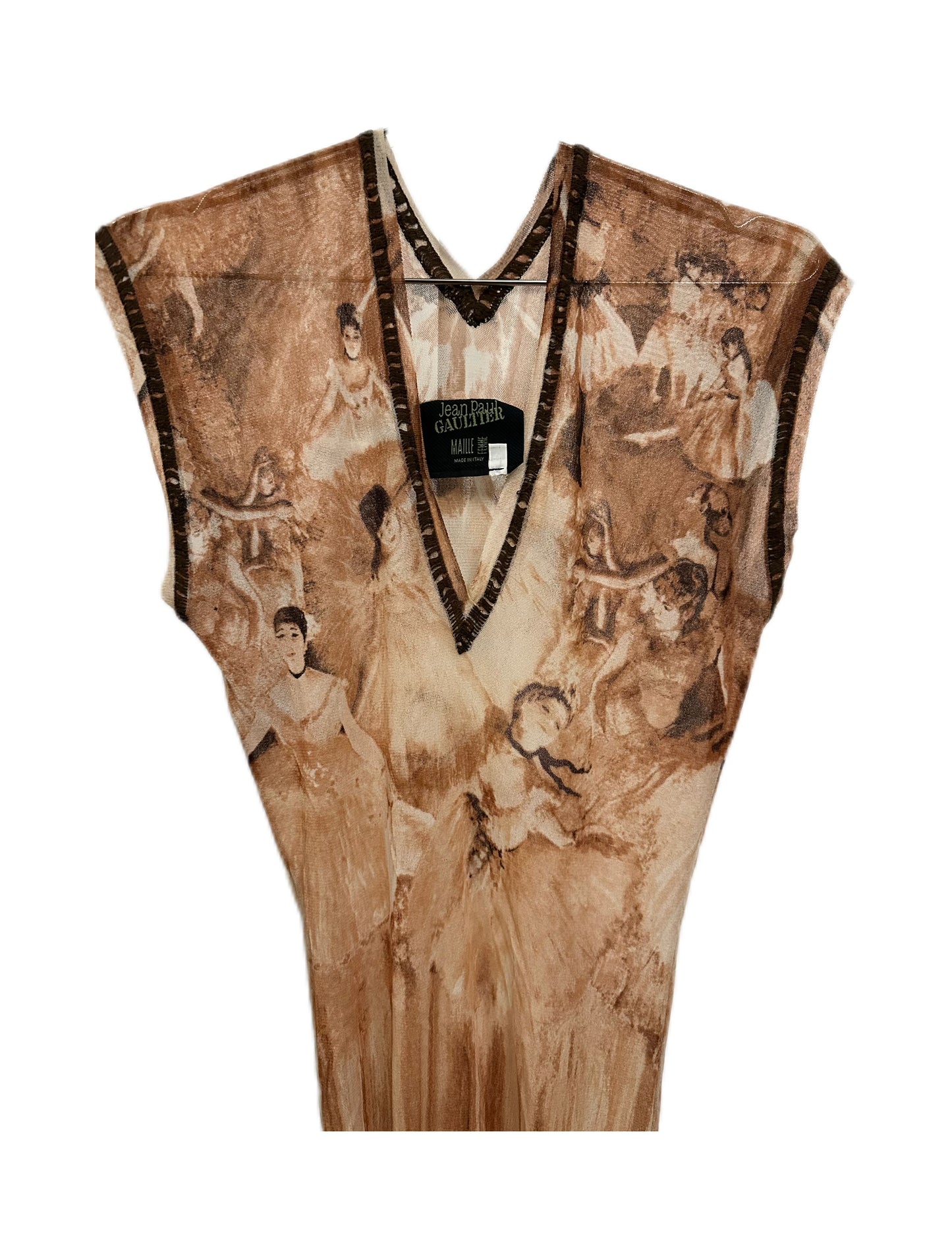 Jean Paul Gaultier Vintage Ballerina Print Mesh Tank Top Dress