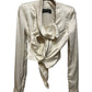 Haider Ackermann White Satin Asymetrical Tailored Jacket