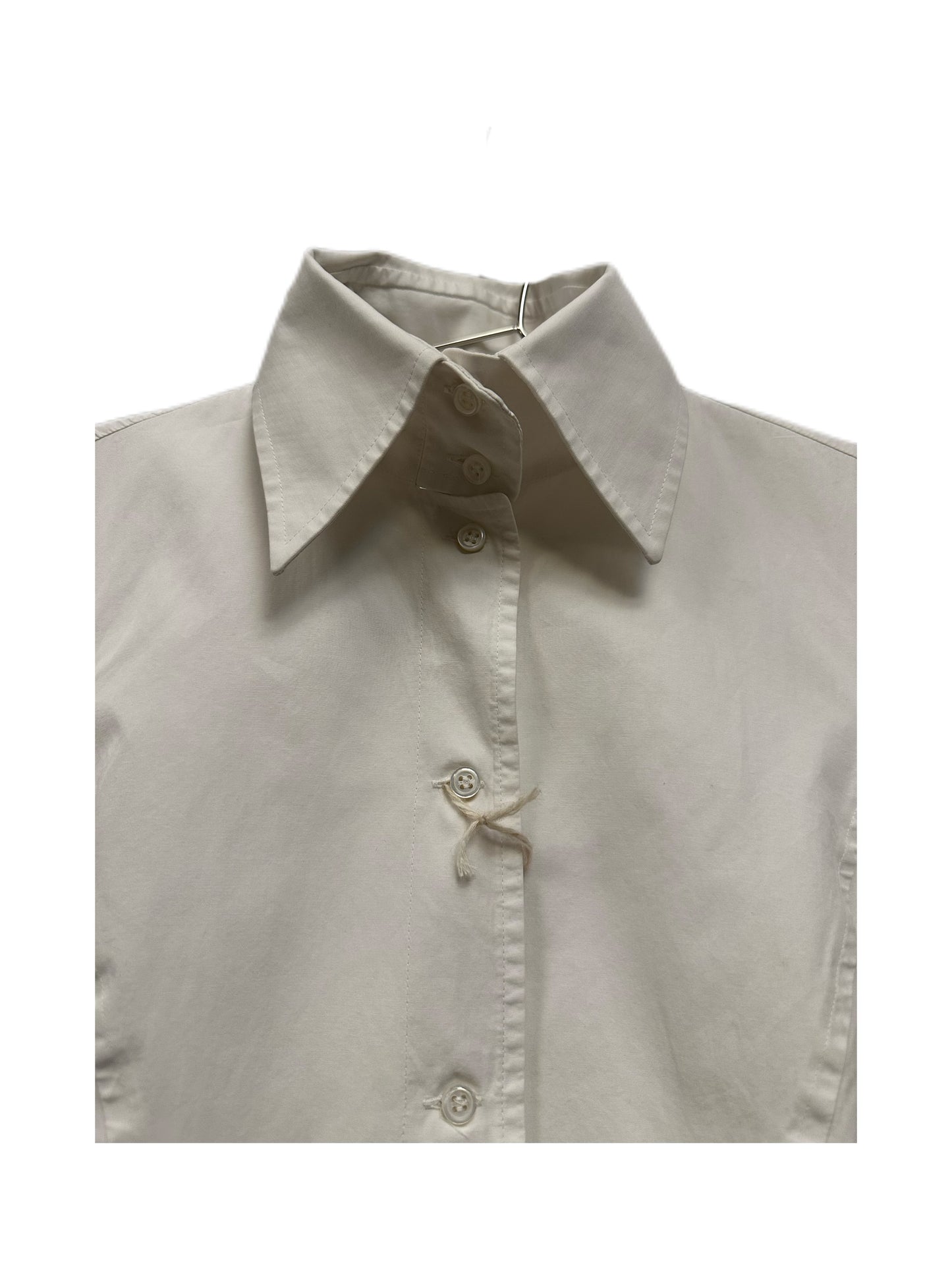 Gianfranco Ferre Vintage White Ballet Ruffles Tailored Blouse