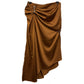 Versace Runway Bronze Silk Draping Skirt