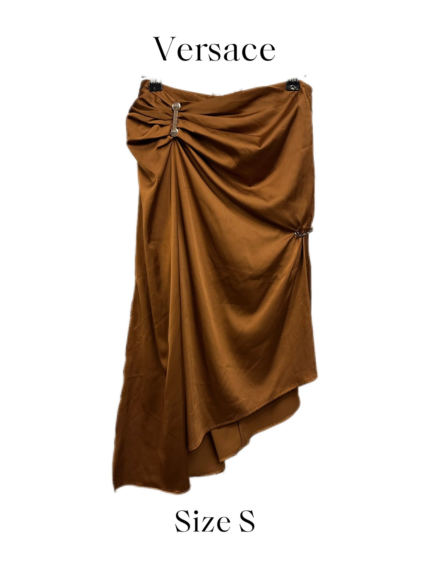 Versace Runway Bronze Silk Draping Skirt