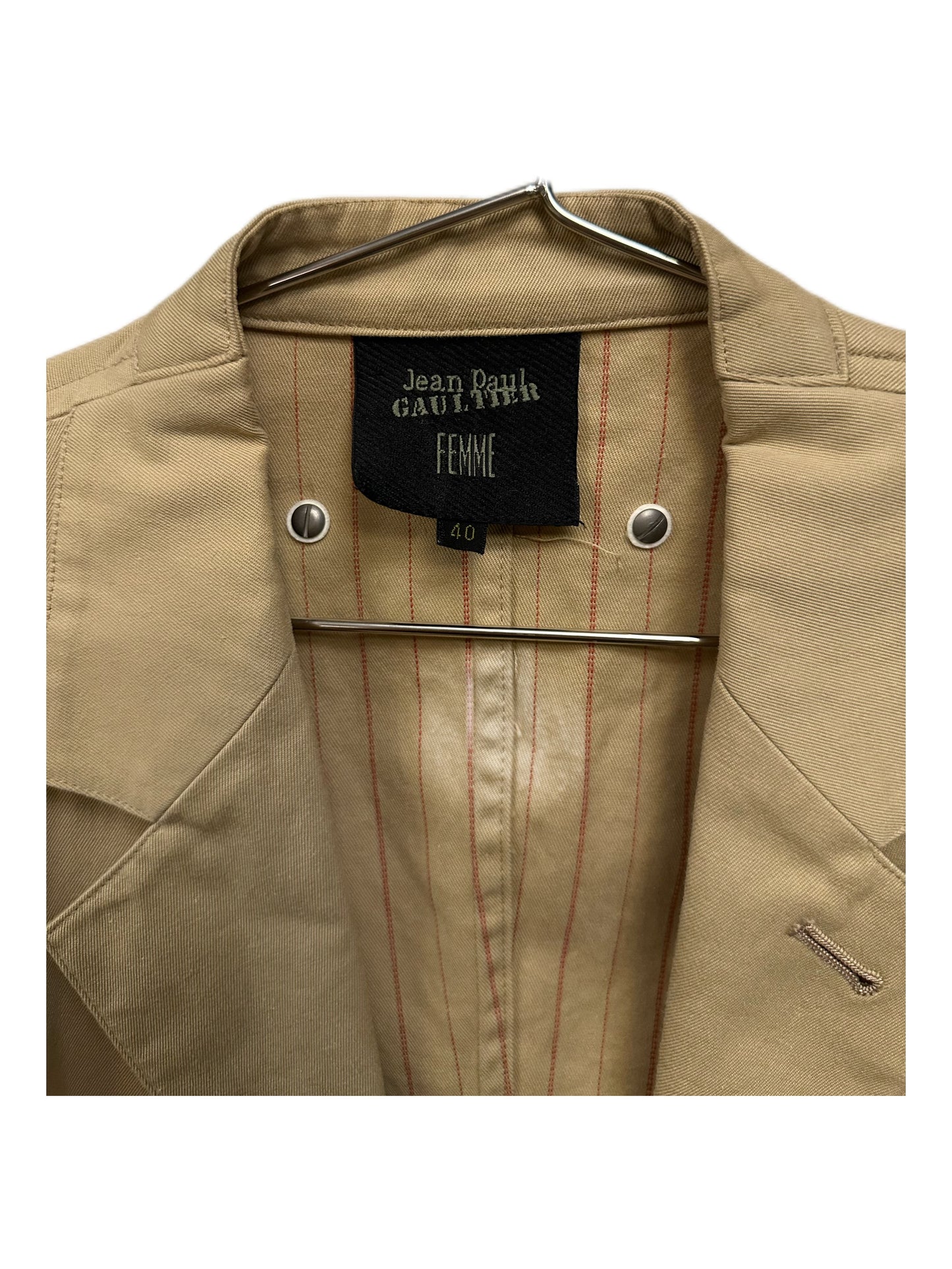 Jean Paul Gaultier Vintage Beige Cotton Blazer Jacket