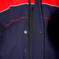 Balenciaga Men's Red and Navy Colour Block Down Ski Bomber Jacket