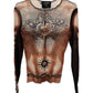 Jean Paul Gaultier Y2K Iconic Dragon Tattoo 'Safe Sex Forever' Mesh Top T-shirt