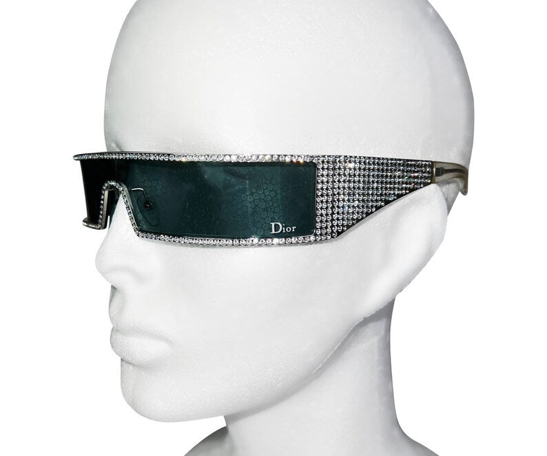 Christian Dior by John Galliano SWAROVSKI  Limited Edition silver Y2K punk sunglasses