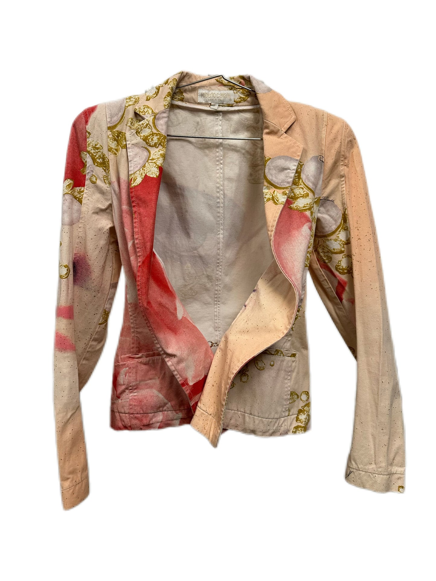 Roberto Cavalli SS2001 Runway Face Print Pink Jacket