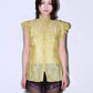 Jean Paul Gaultier Green Ruffles Short Sleeve Blouse