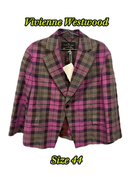 Vivienne Westwood Women's Pink and Green Check Blazer Jacket