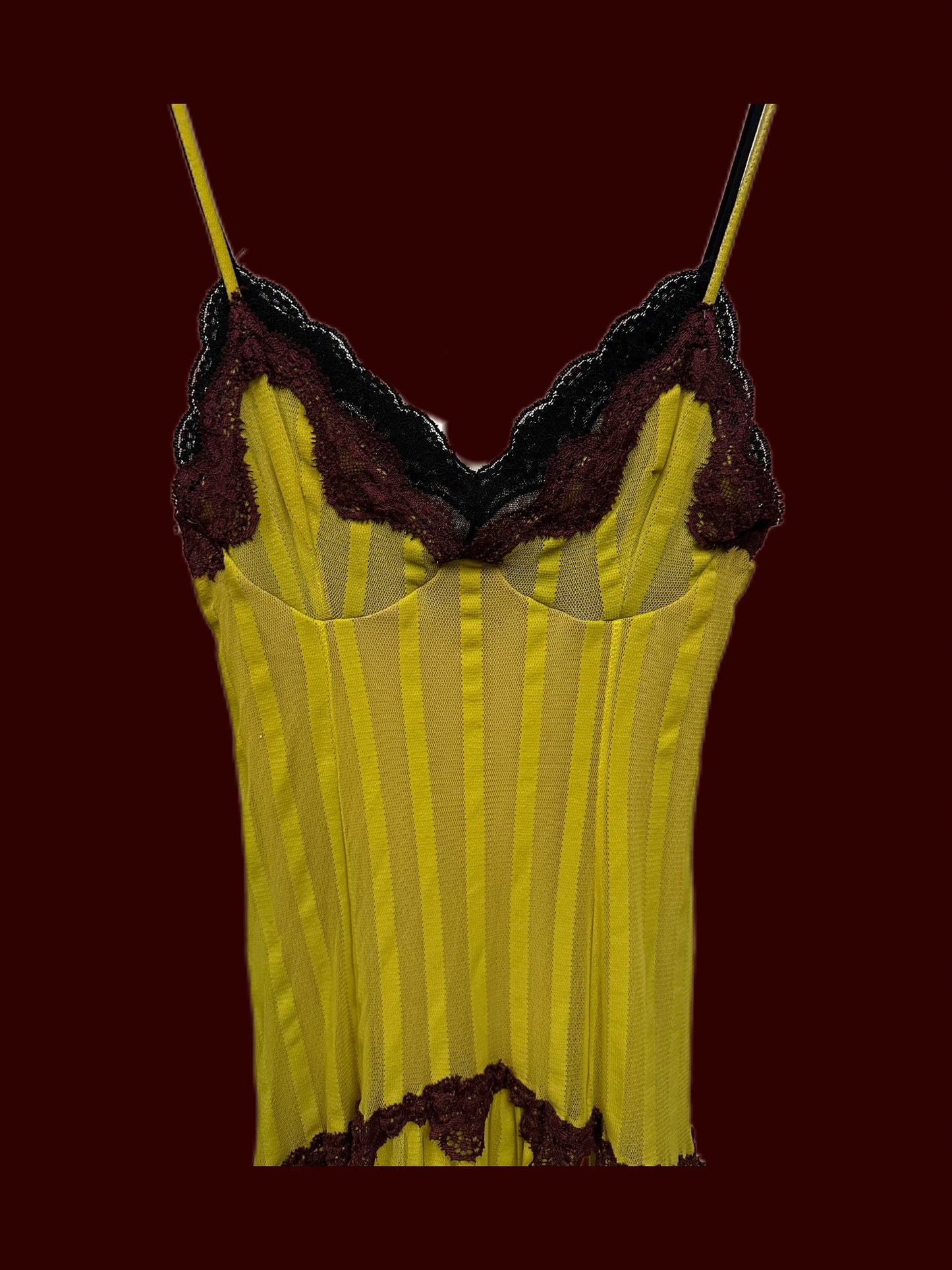 Jean Paul Gaultier Soleil Yellow Victorian Gothic Styled Laced Y2K Dress