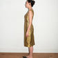 Prada Gold Pettern Luxury Textile Elegant A-Line Dress