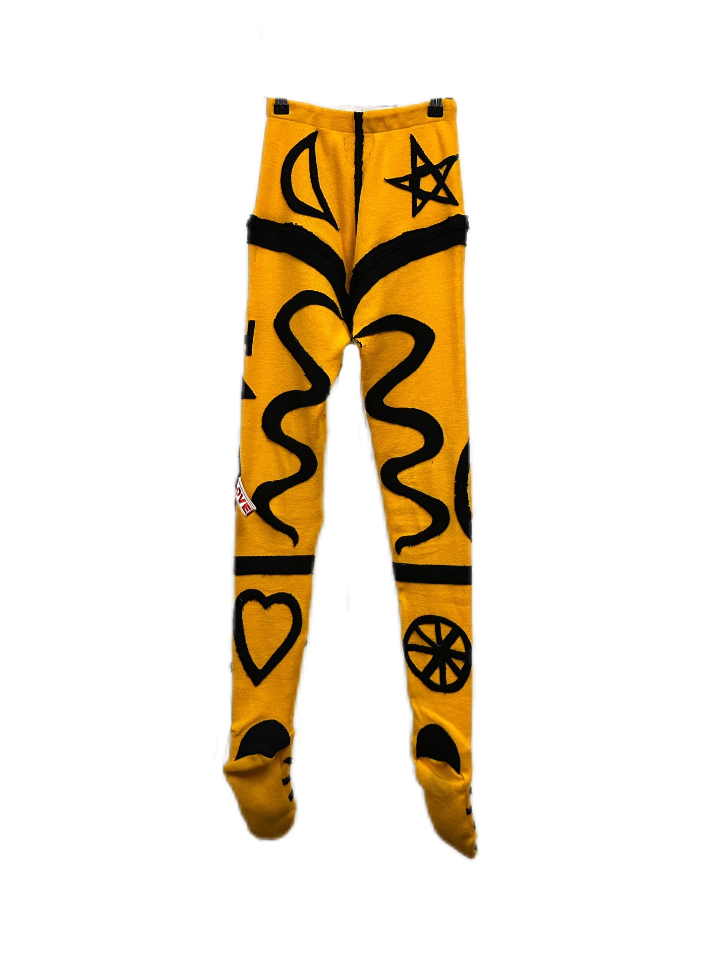 Charles Jeffrey Loverboy Knitted Symbol Yellow and Black Leggings