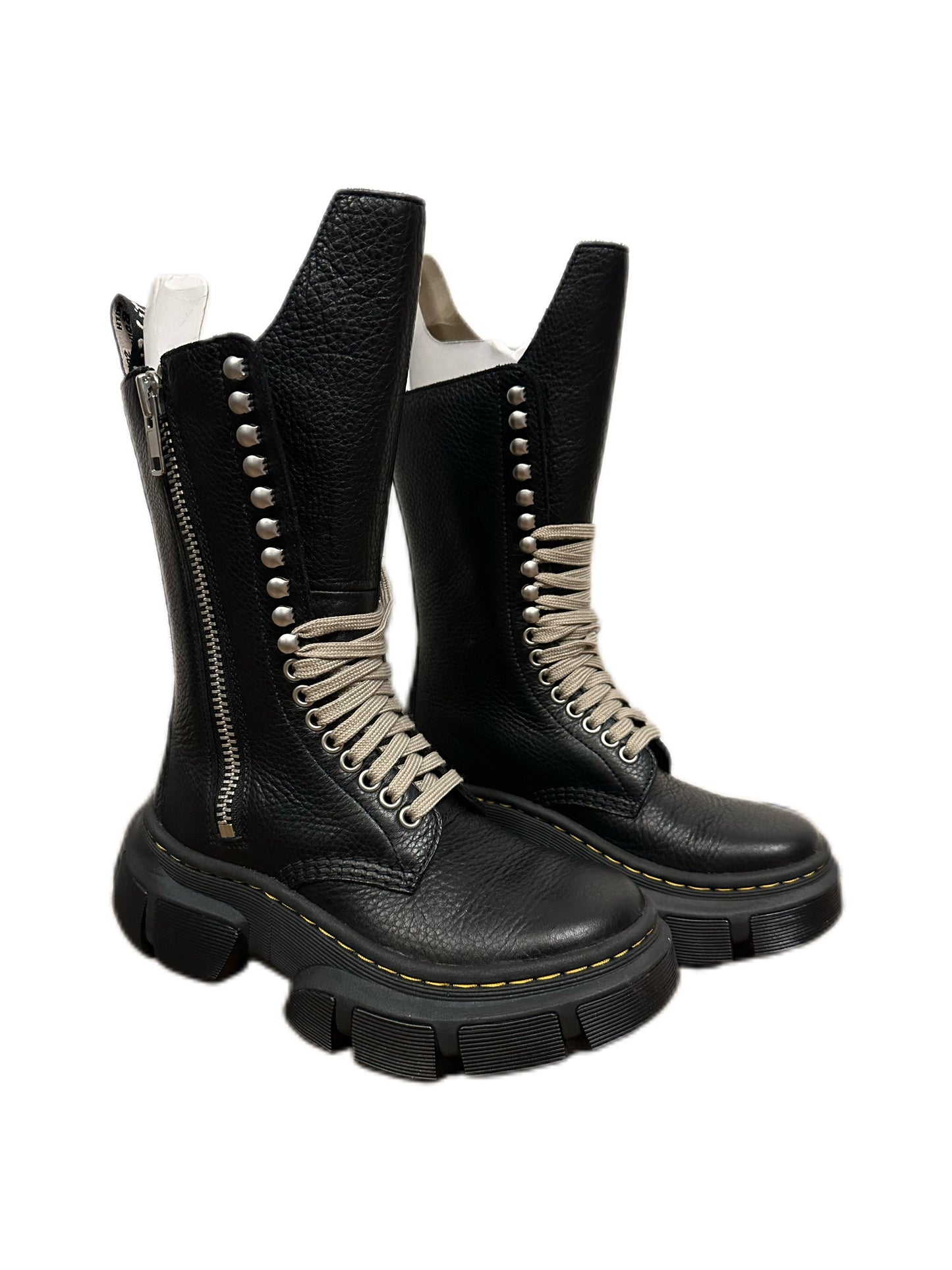 Rick Owens × Dr.Martens Black Soft Leather High Boots