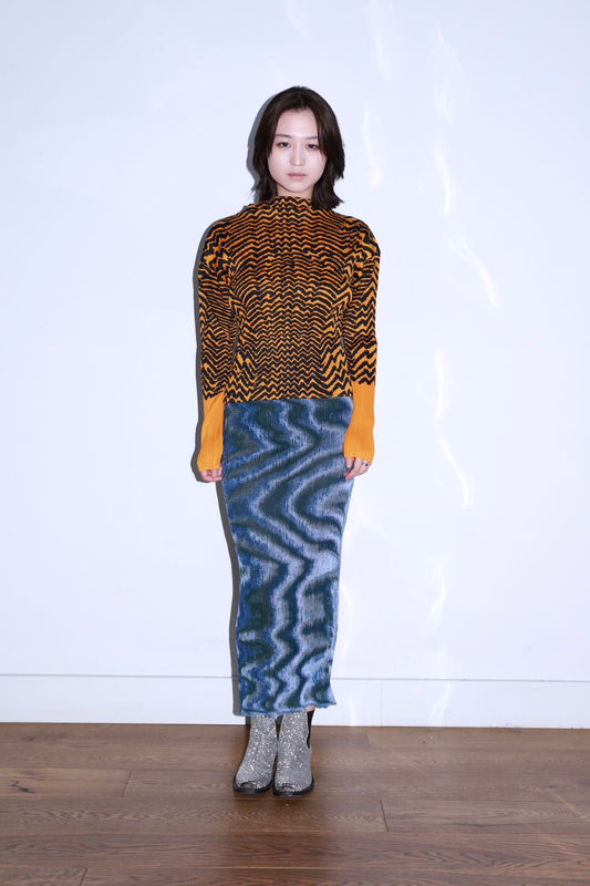 Issey Miyaka  Pleats Please 90s Vintage Tiger Print Long Sleeve Top